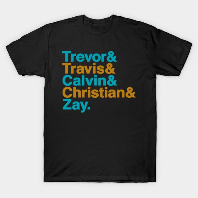 Helvetica Jacksonville Jaguars Players T-Shirt by Carl Cordes